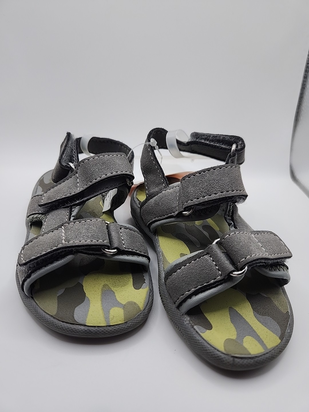 Gymboree Gray Sandals with Green Camo Footbed Gymboree